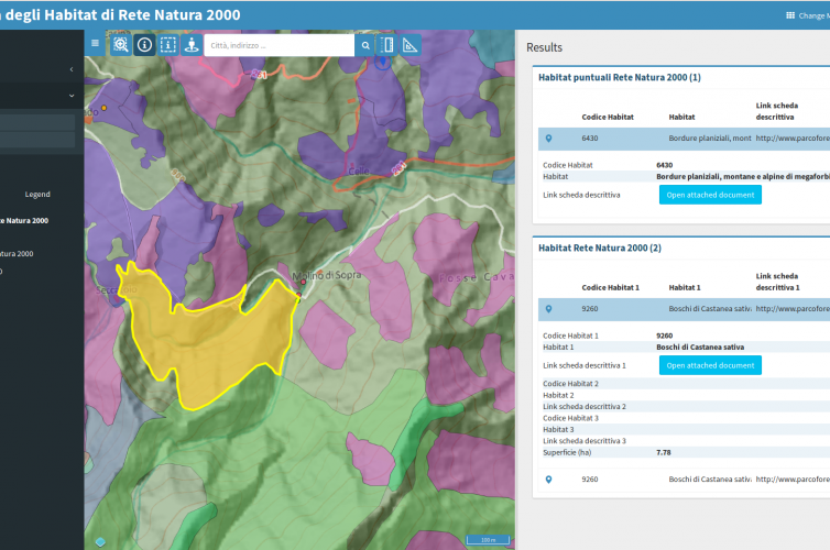 Implementazione funzionalità piattaforma WebGis
